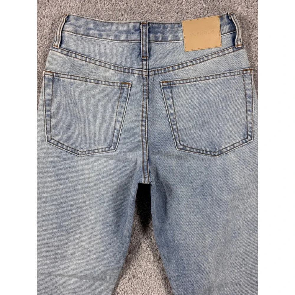 Vestique Durham Denim High Rise Distressed Straight Leg Jeans Light Wash Size 25 - Picture 8 of 16